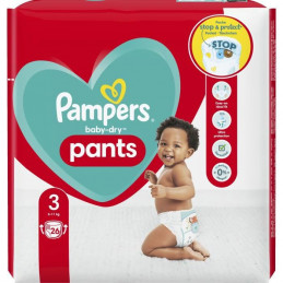 Pampers Baby-Dry Pants Taille 3 - 26 Couches-Culottes