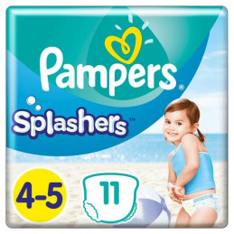 Pampers Couches-Culottes De Bain Jetables Splashers Taille 4-5 (9-15Kg) Pour Une Protection Optimale Dans L'Eau, 11 Couches