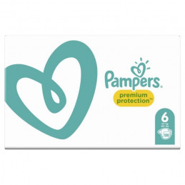 Pampers Premium Protection Taille 6 15+ Kg - 120 Couches, Pack 1 Mois