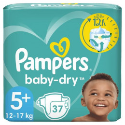 Pampers Baby-Dry Taille 5+ - 37 Couches