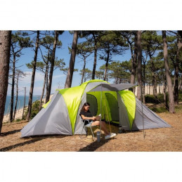 Tente De Camping Familiale 6 Places Surpass Surptent601 Vert Et Gris