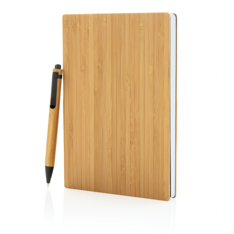 Set carnets de notes A5 et stylo en bambou