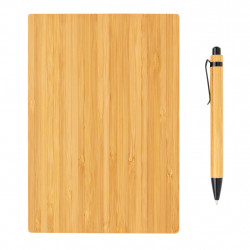 Set carnets de notes A5 et stylo en bambou