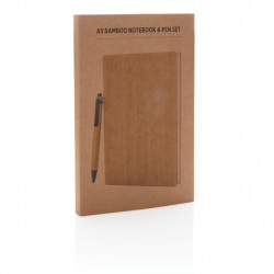 Set carnets de notes A5 et stylo en bambou